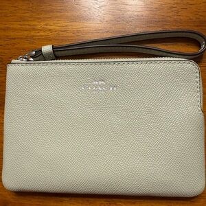 Coach Sage Green Leather Wristlet NWT